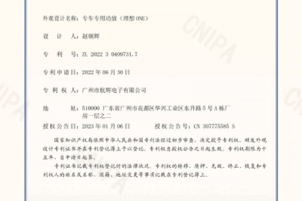 Appearance Patent-  Special Car DSP Amplififer for Leading Ideal One